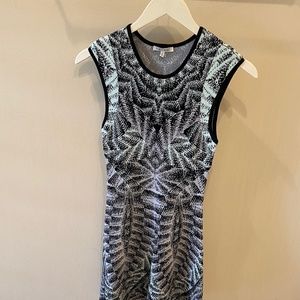White and Black Printed Dress